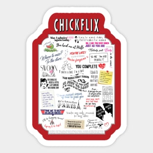 Chick Flicks Rom Com Quotes Sticker